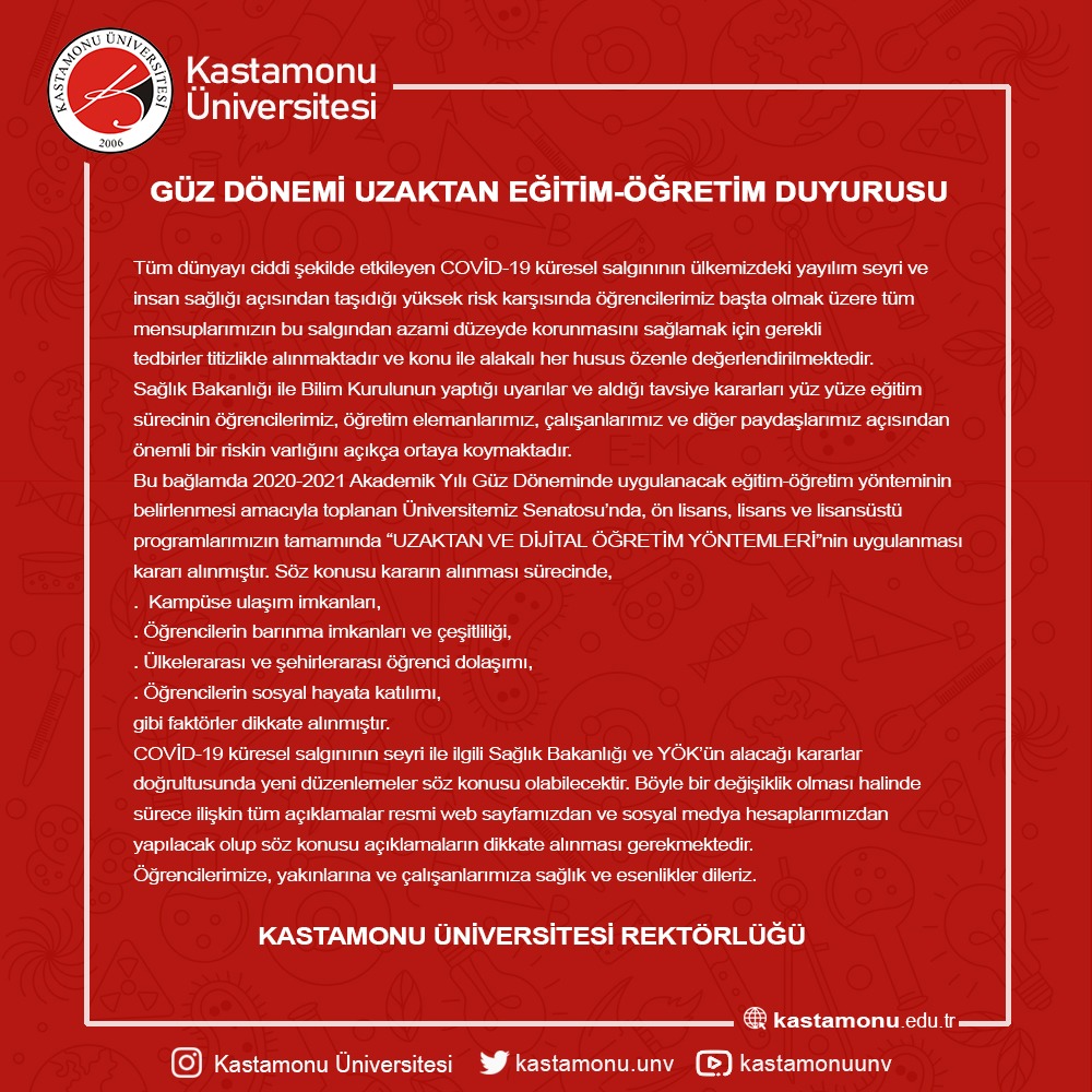 Güz Dönemi Duyuru