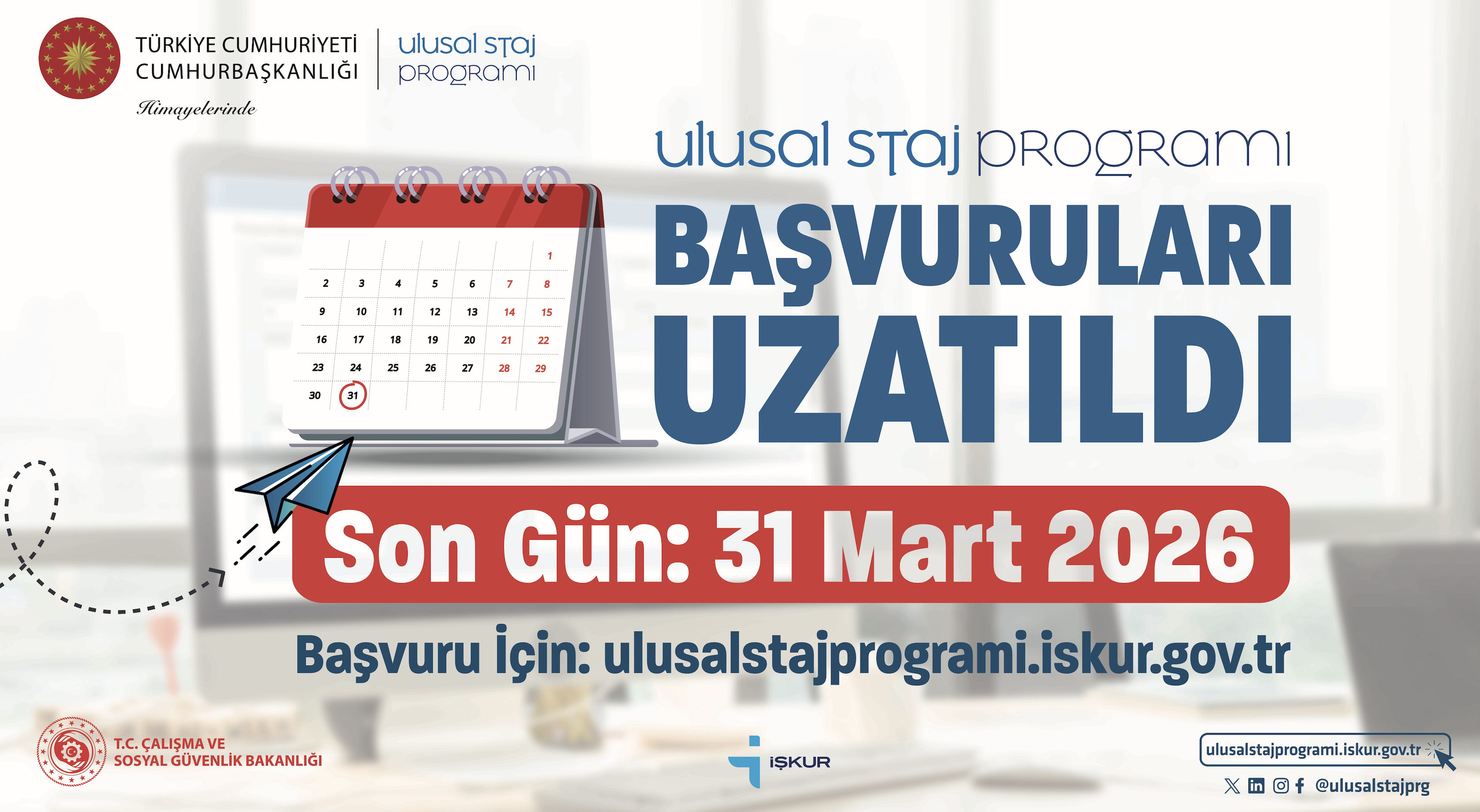 Ulusal Staj Programı Başvuruları Uzatıldı!