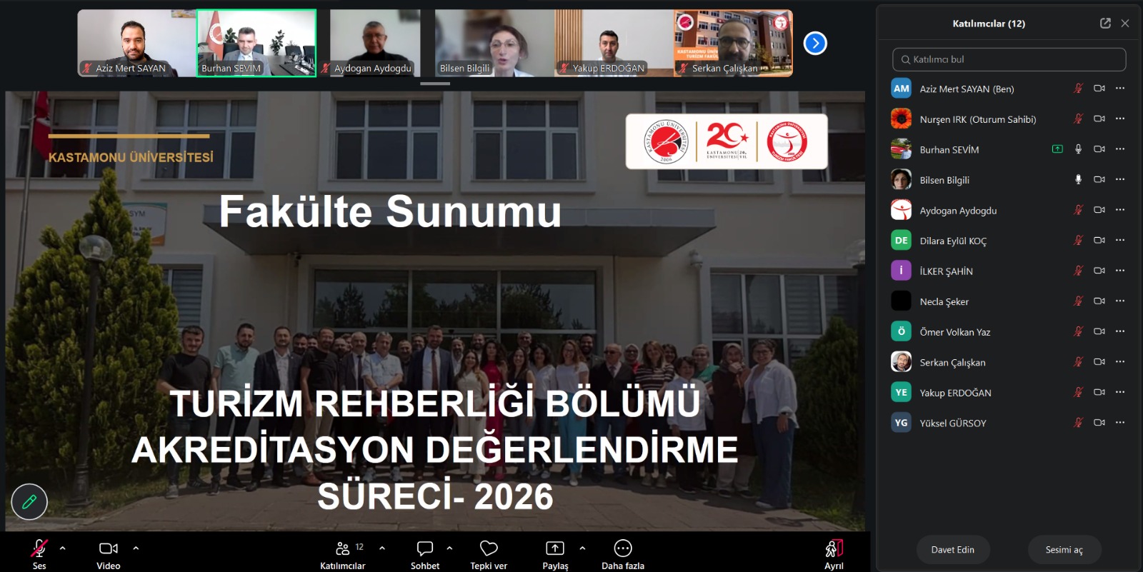 Turizm Rehberliği Bölümümüzün Akreditasyon Süreci Kapsamında Sanal Ziyaret Gerçekleştirildi