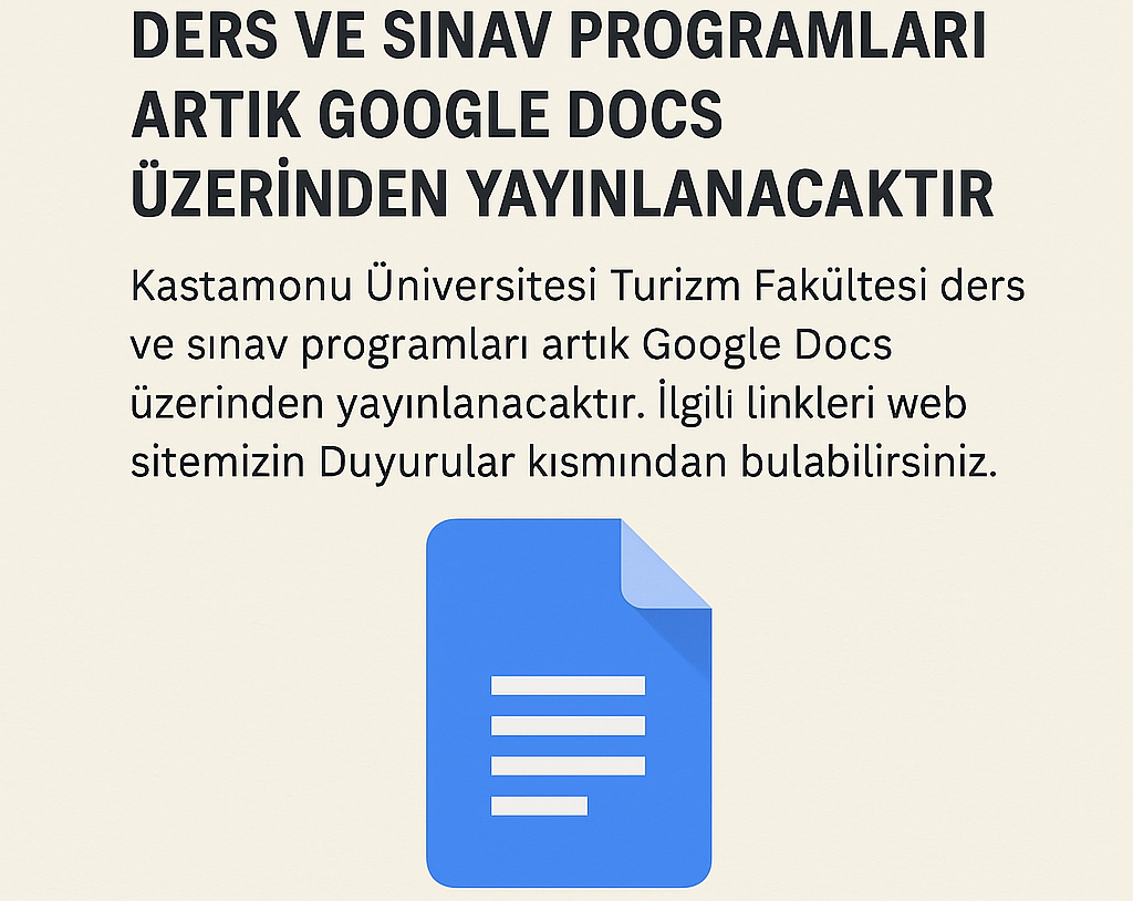 Ders ve Sınav Programları Google Docs Üzerinden Yayınlanacak